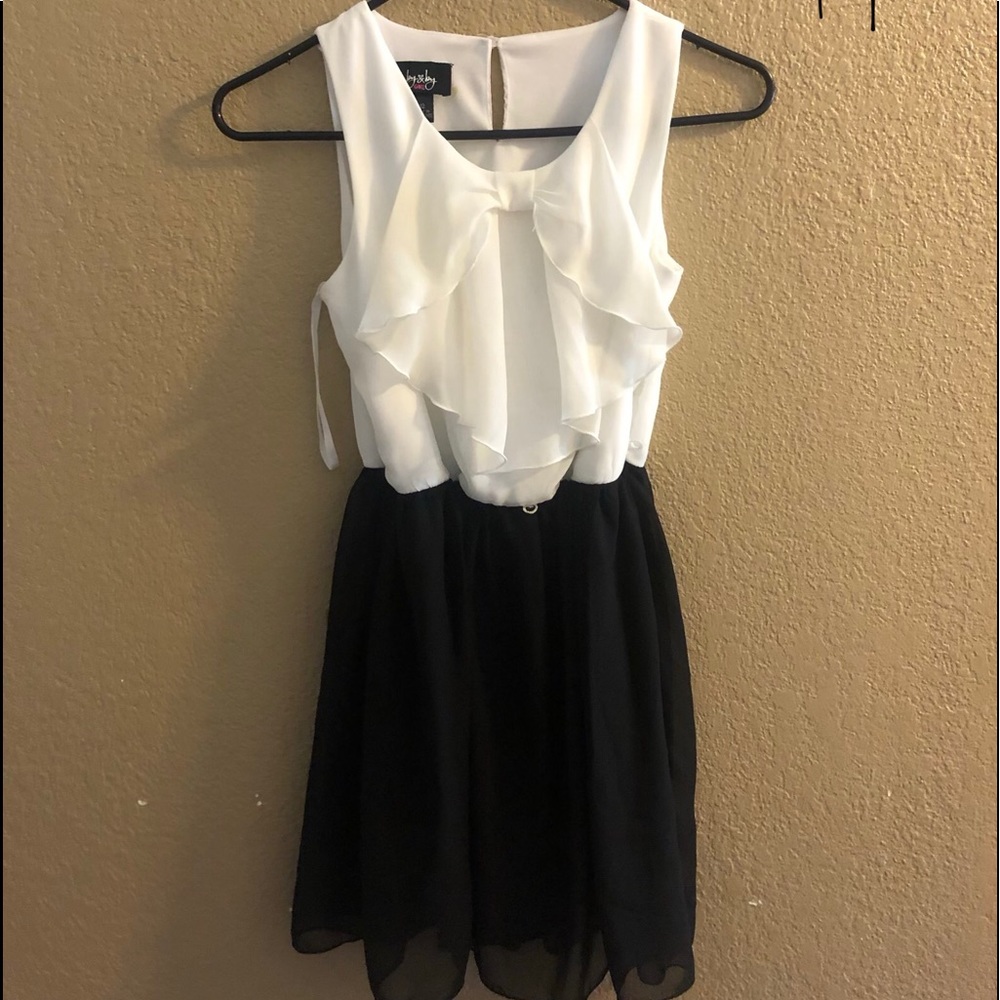 White and black elegant dress